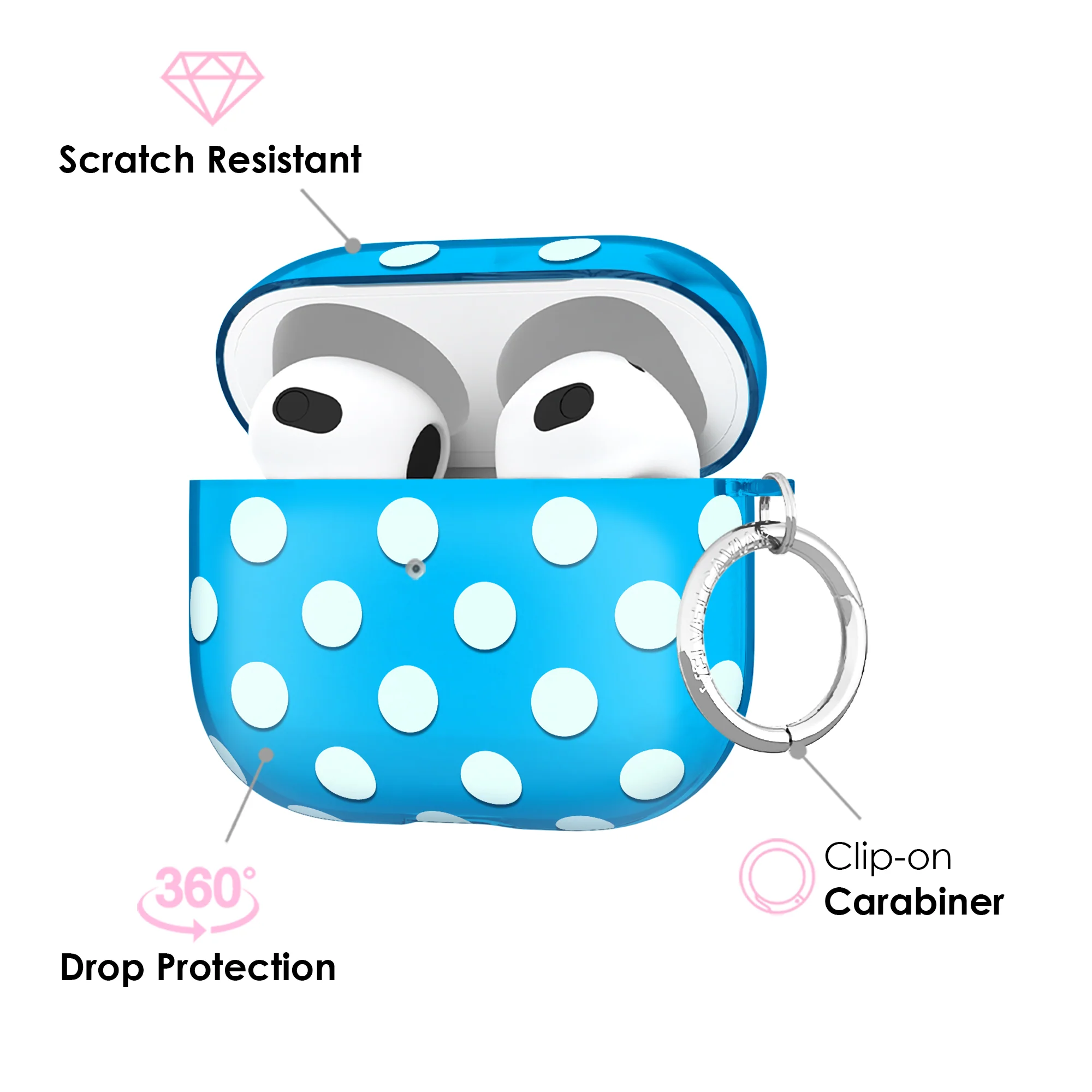 Aquamarine Polka Dot AirPod Case - Image 13