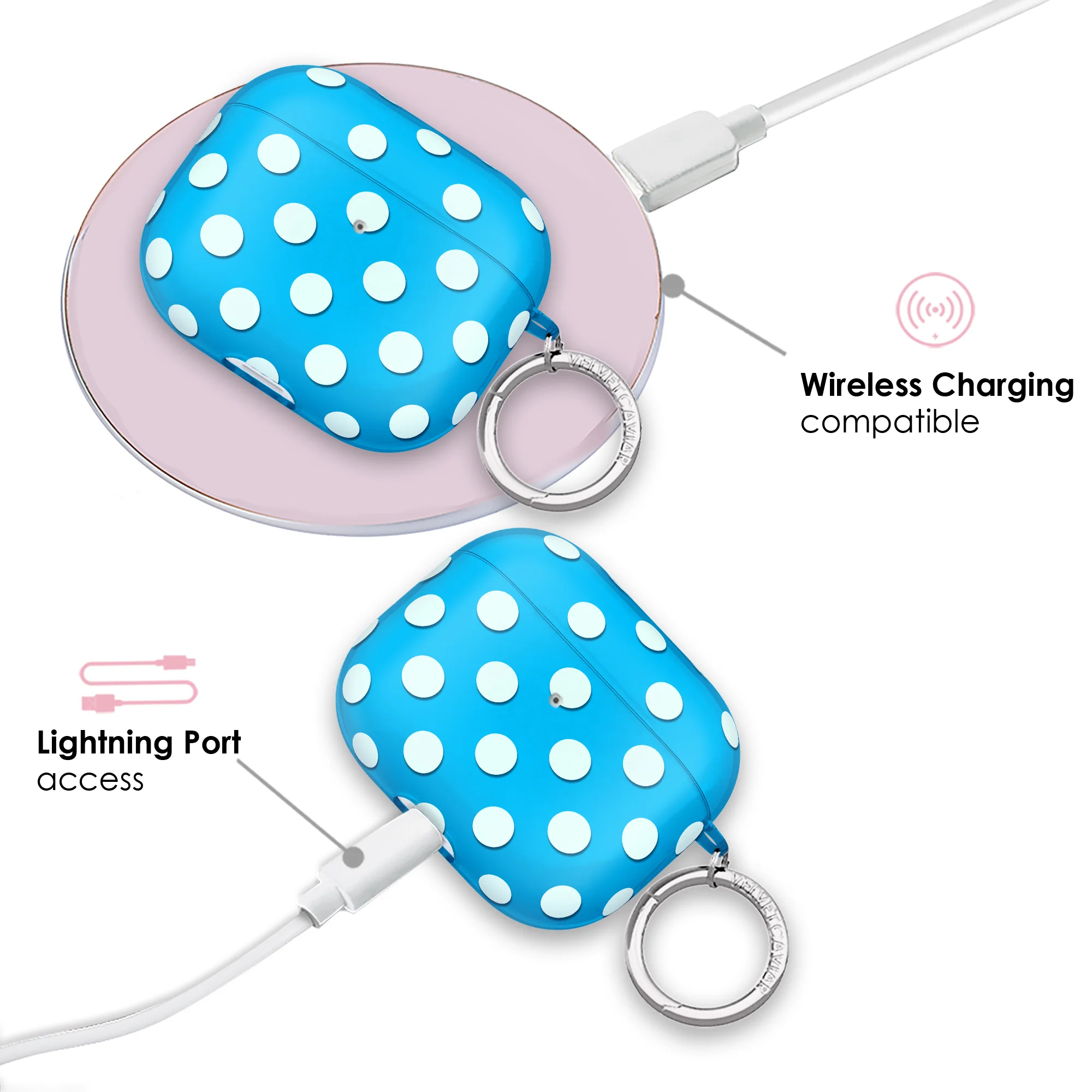Aquamarine Polka Dot AirPod Case - Image 14