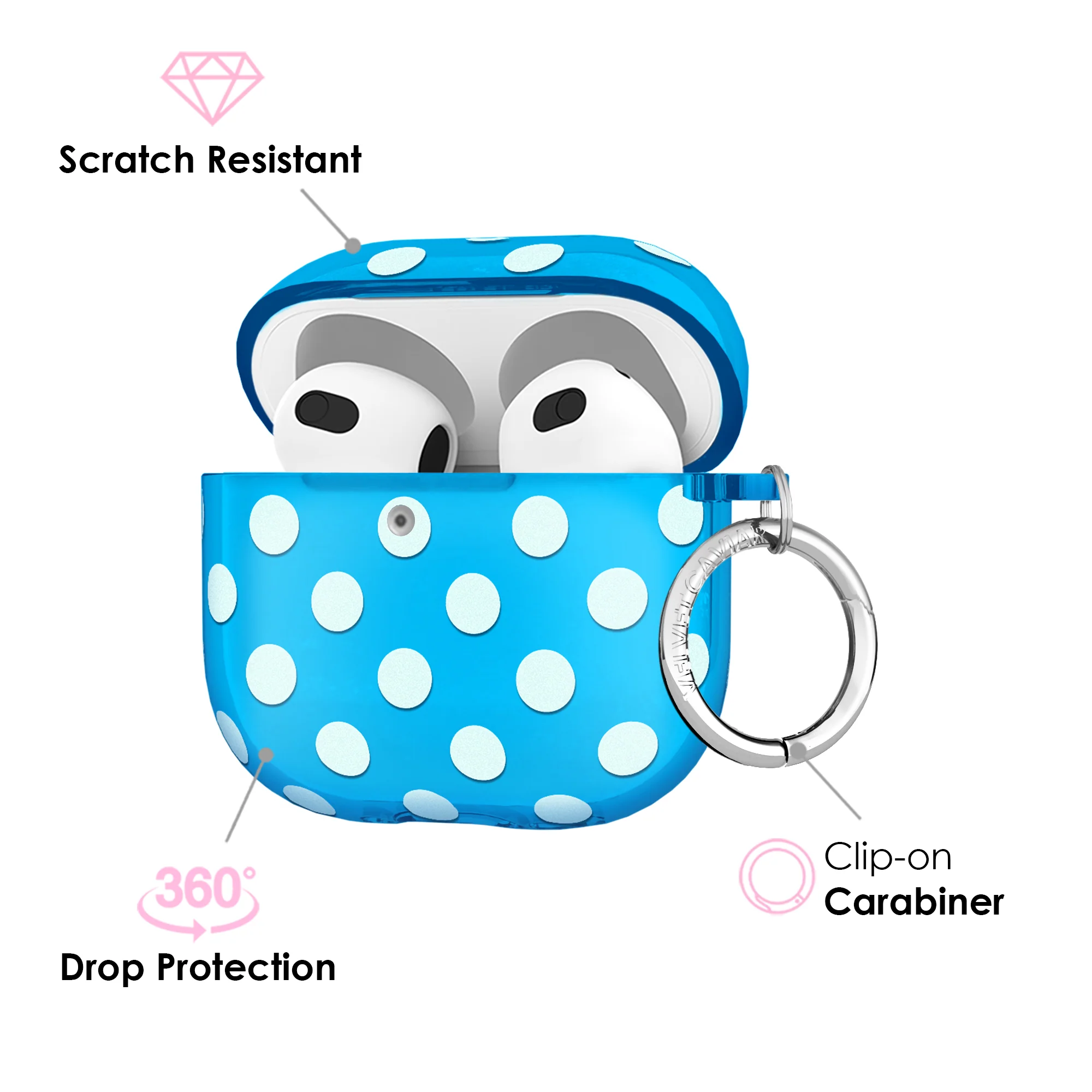 Aquamarine Polka Dot AirPod Case - Image 18
