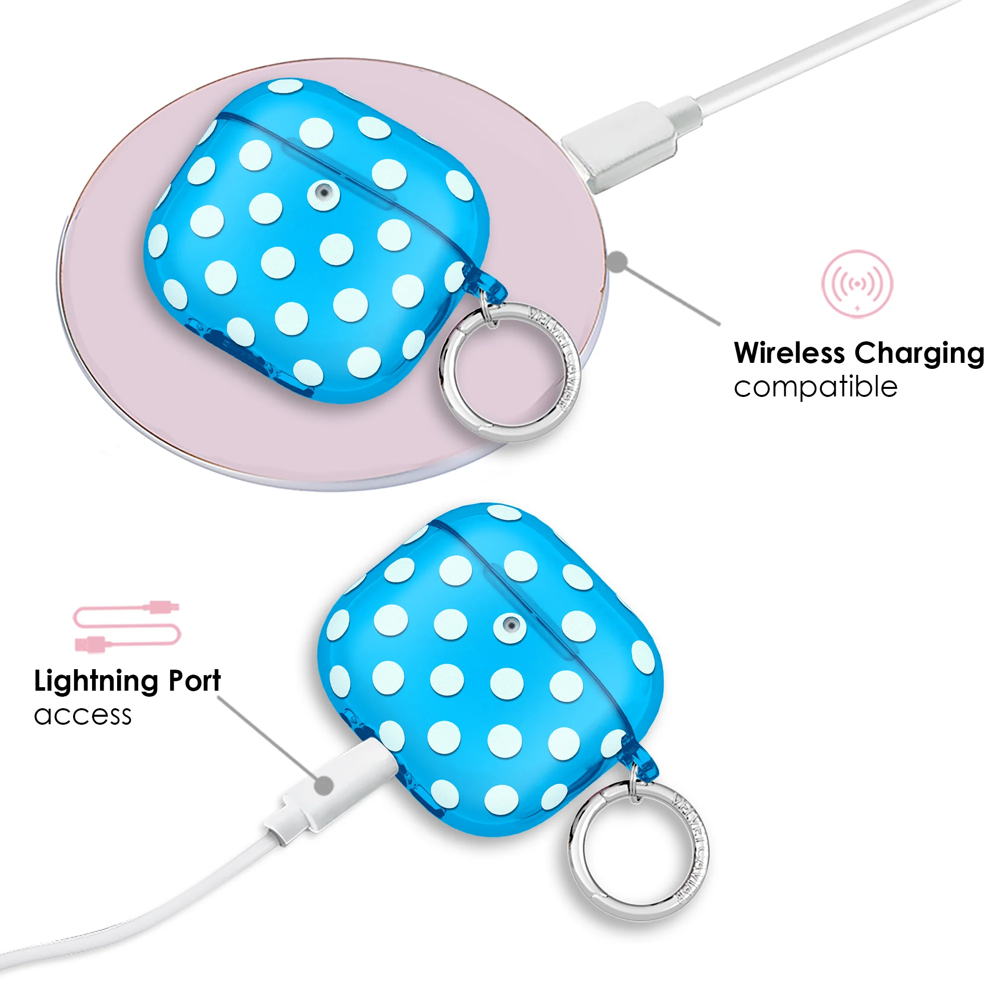 Aquamarine Polka Dot AirPod Case - Image 19