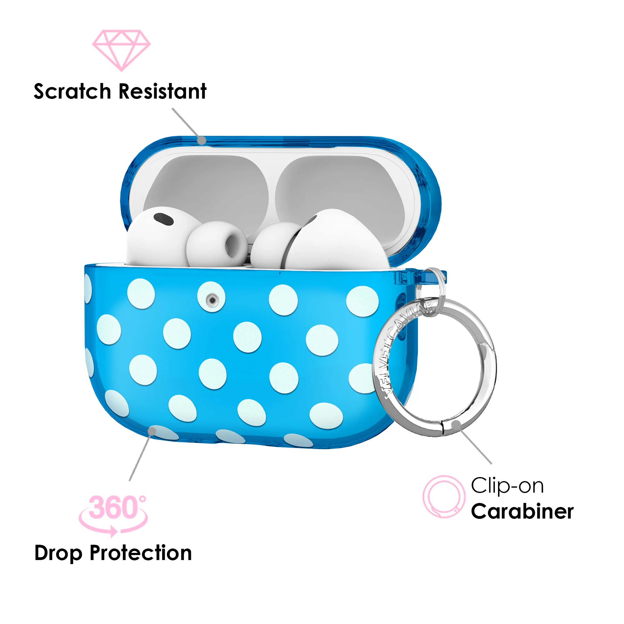 Aquamarine Polka Dot AirPod Case - Image 23