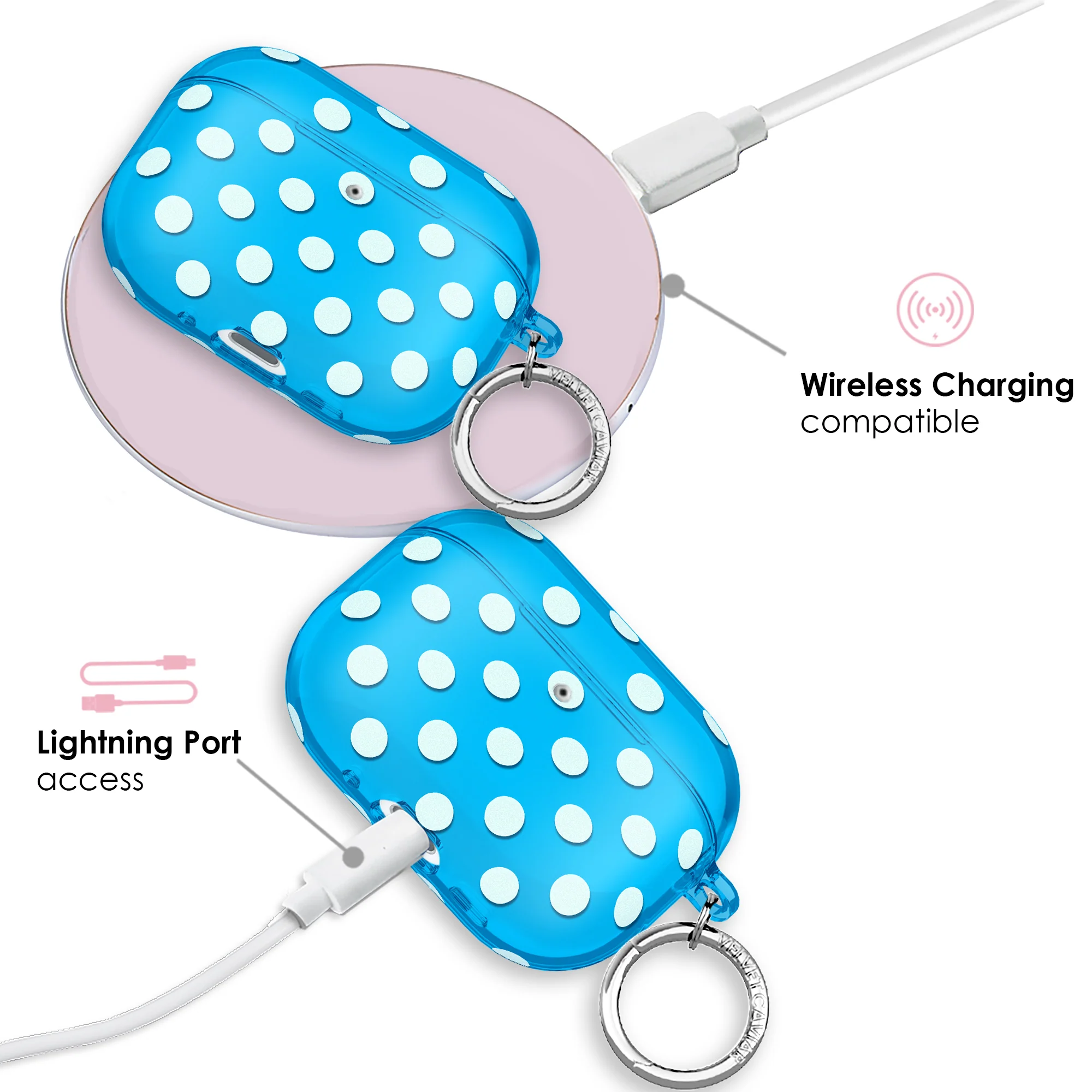 Aquamarine Polka Dot AirPod Case - Image 24
