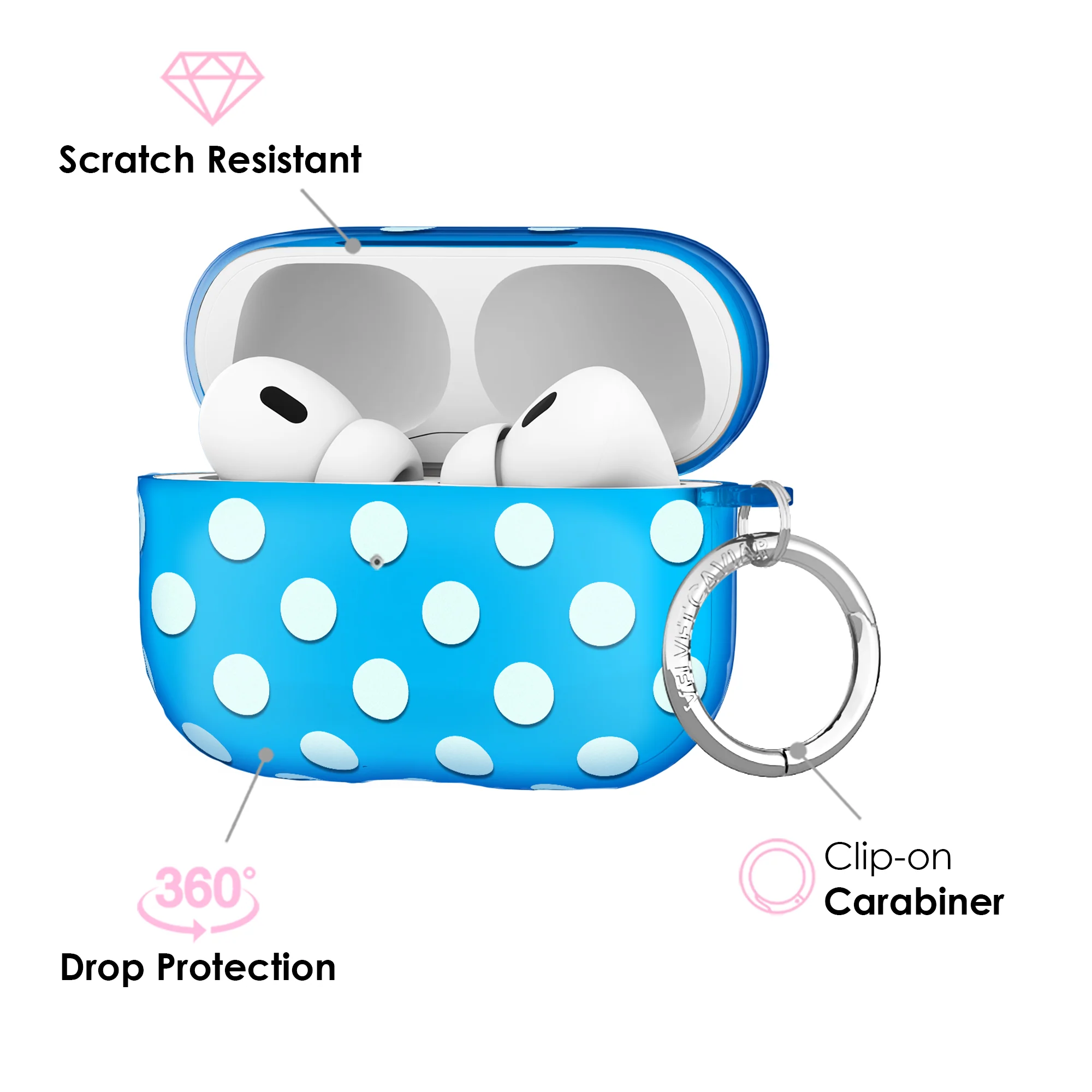 Aquamarine Polka Dot AirPod Case - Image 8