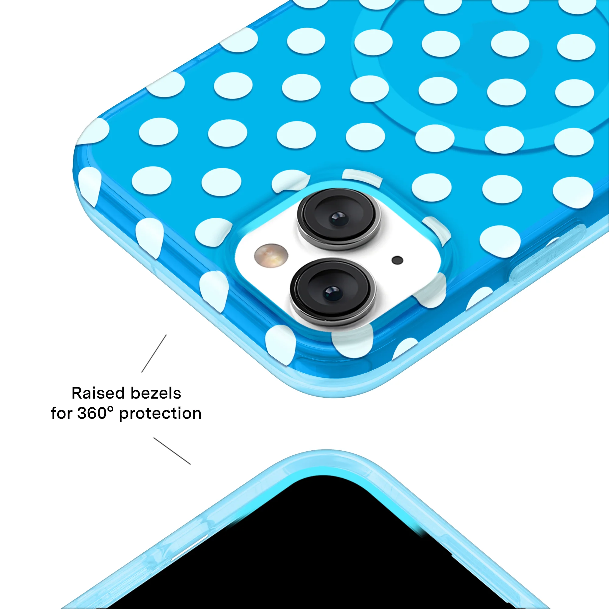 Aquamarine Polka Dot iPhone Case - Image 23