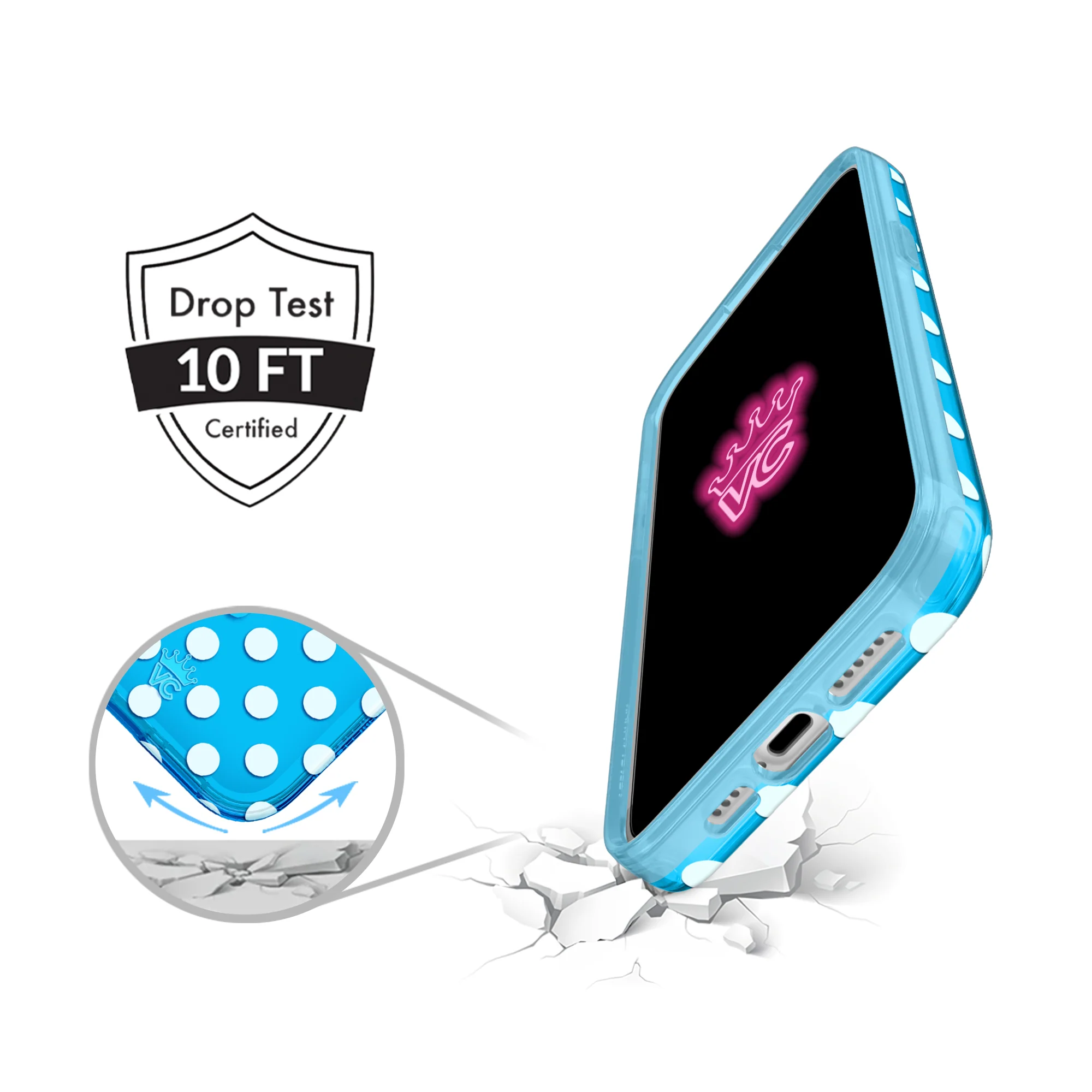 Aquamarine Polka Dot iPhone Case - Image 32