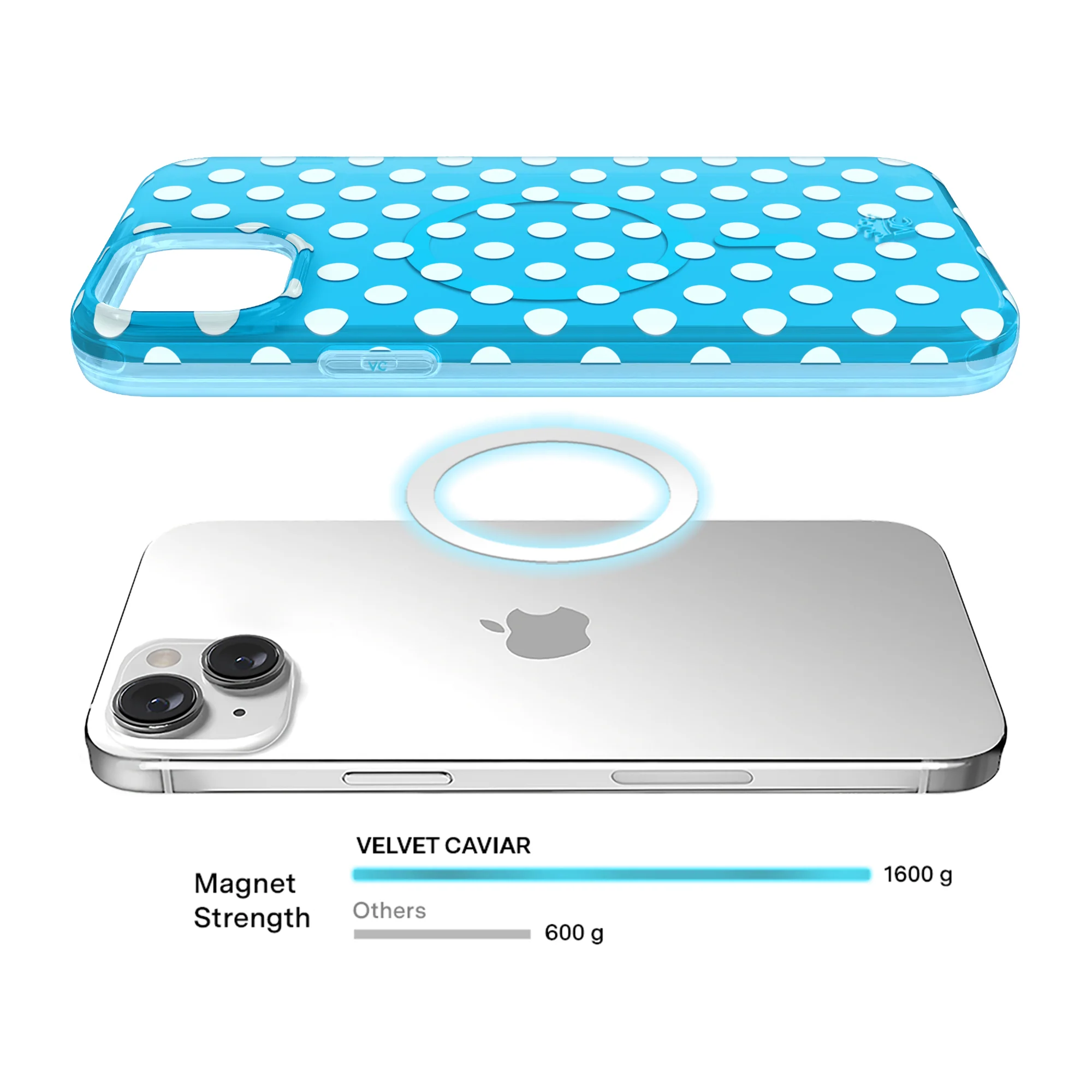 Aquamarine Polka Dot iPhone Case - Image 39