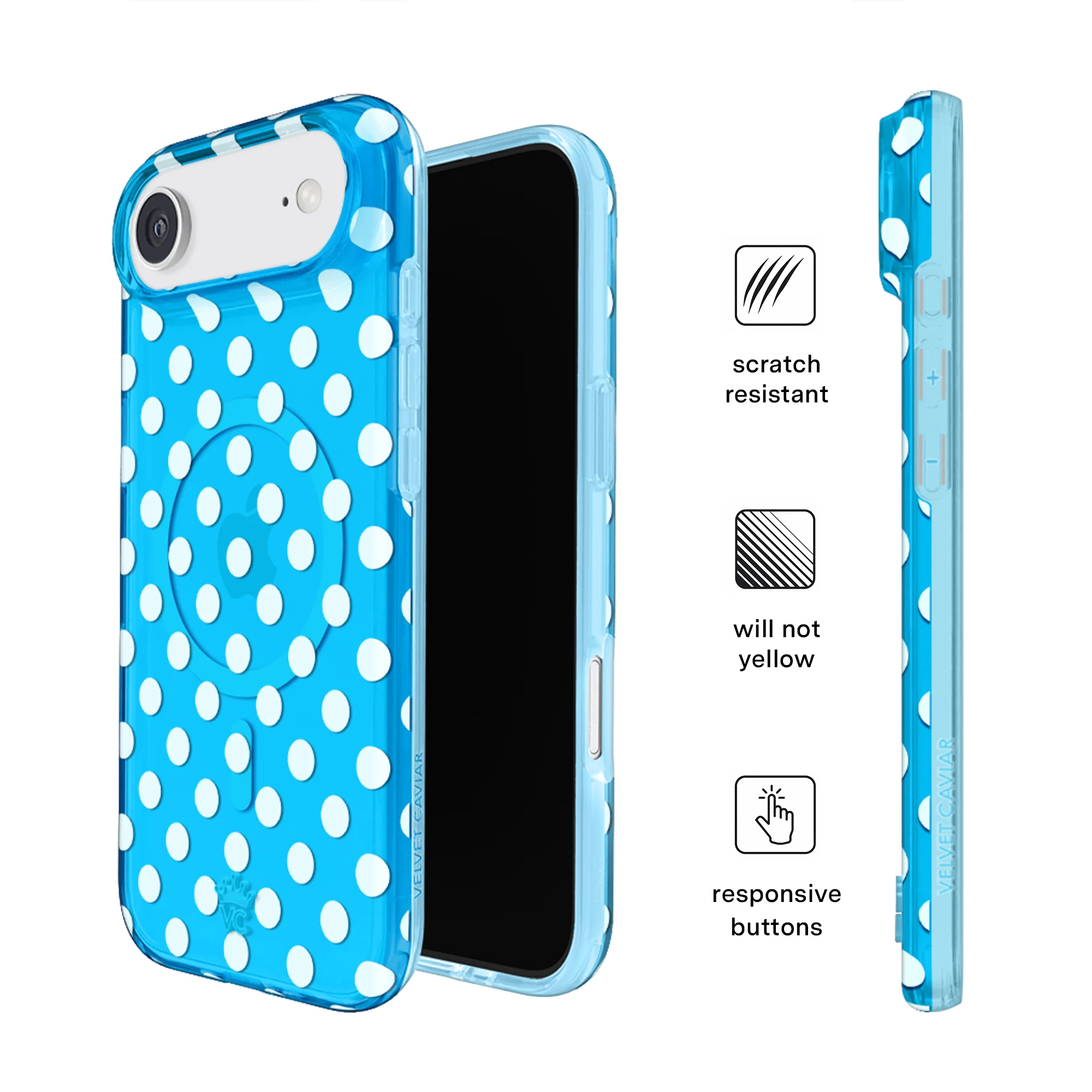 Aquamarine Polka Dot iPhone Case - Image 65