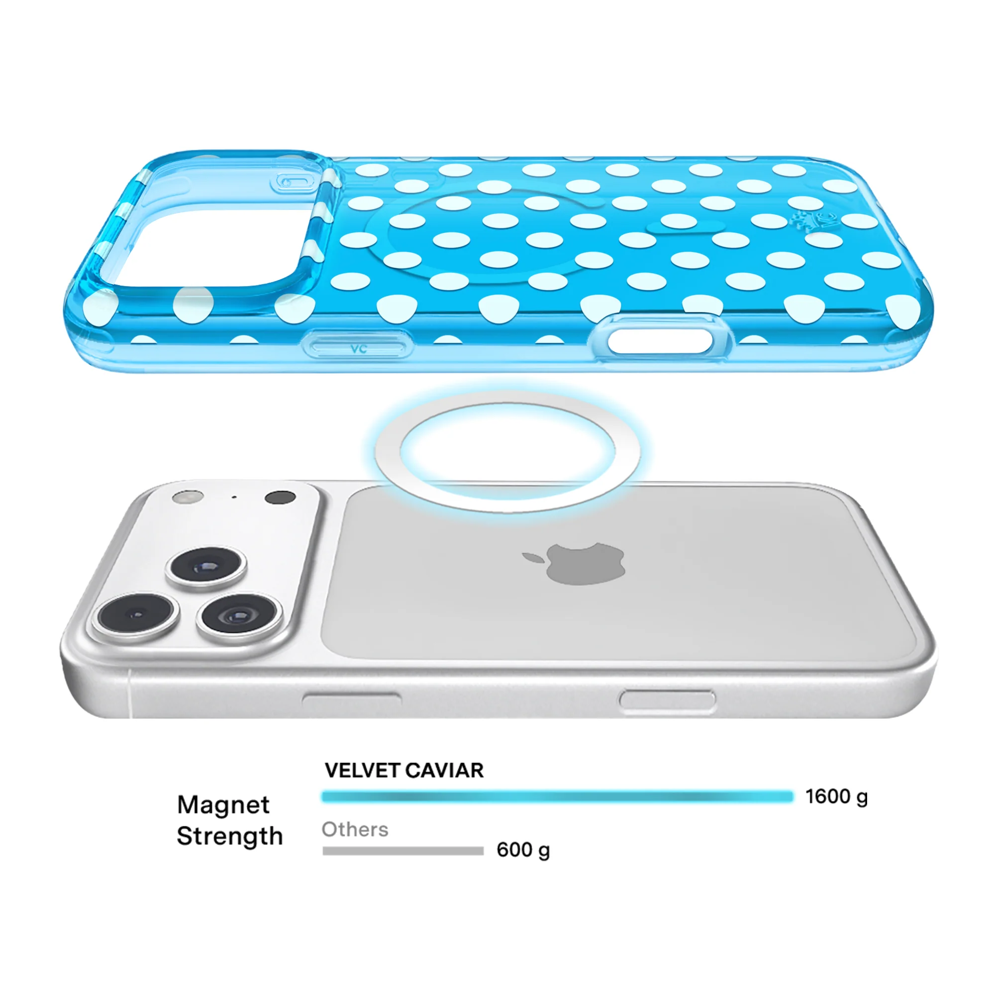 Aquamarine Polka Dot iPhone Case - Image 74