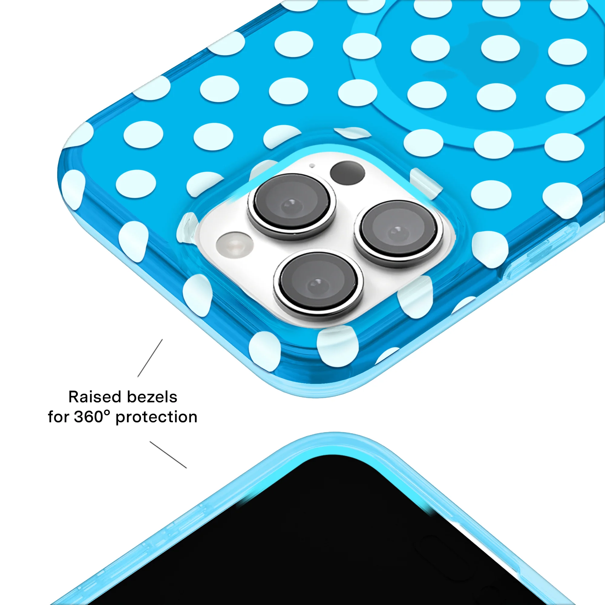 Aquamarine Polka Dot iPhone Case - Image 8