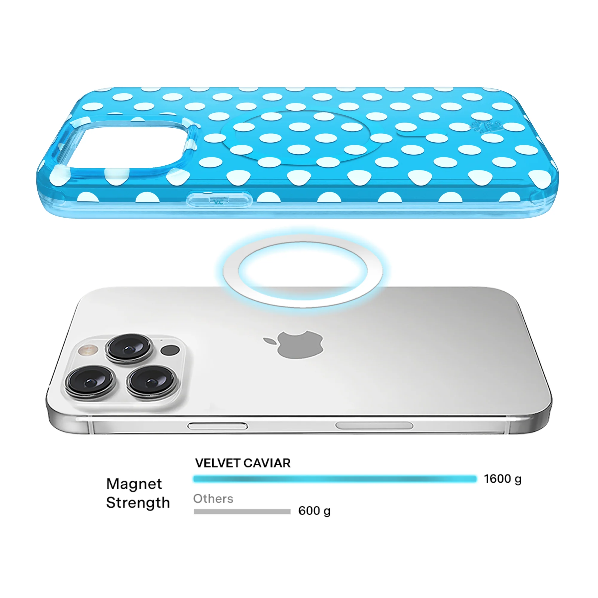 Aquamarine Polka Dot iPhone Case - Image 9
