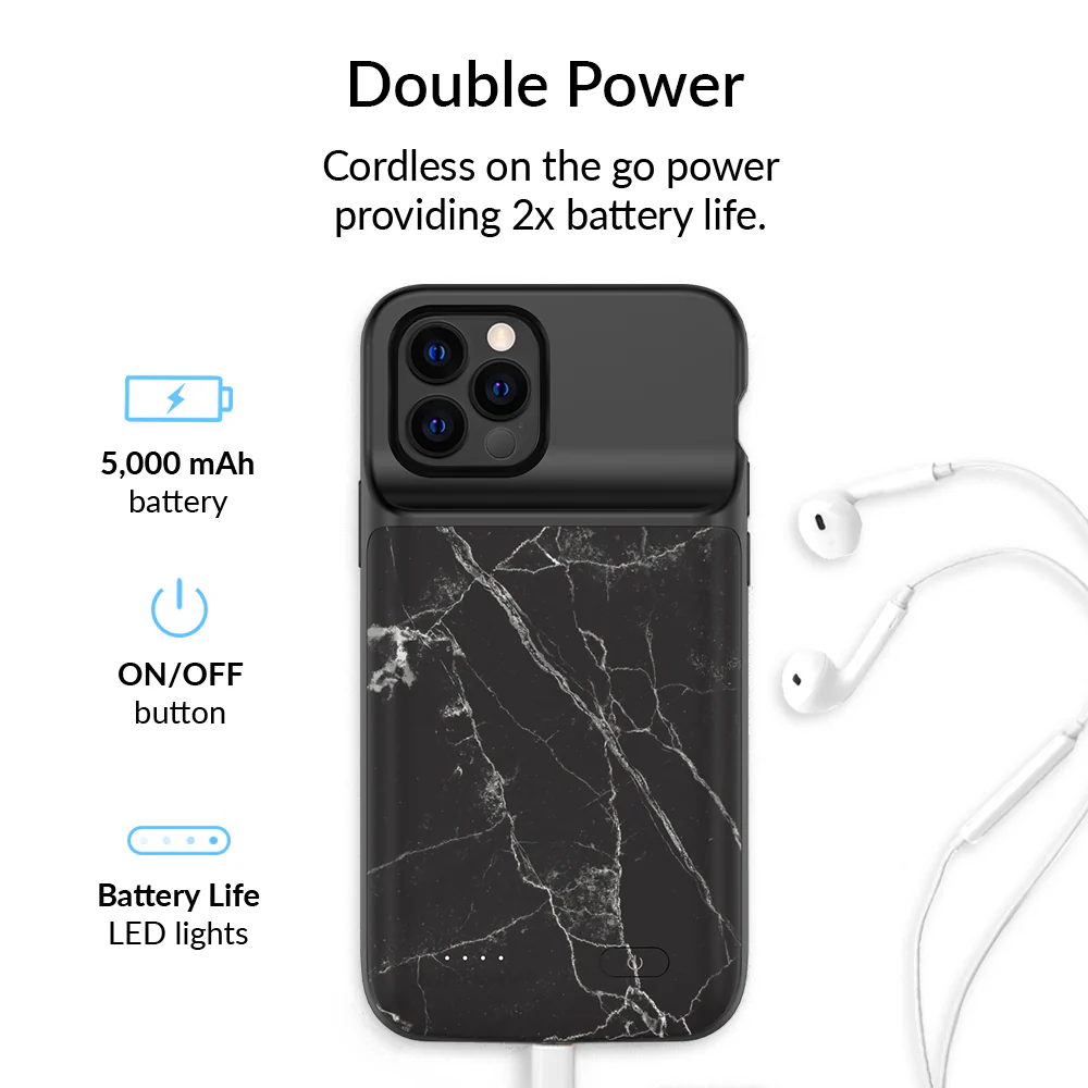 Black Marble iPhone Charging Case - Image 62