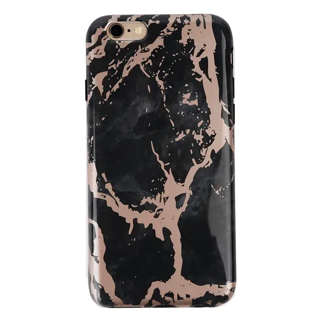 Black Marble Rose Gold Chrome iPhone Case - Image 25
