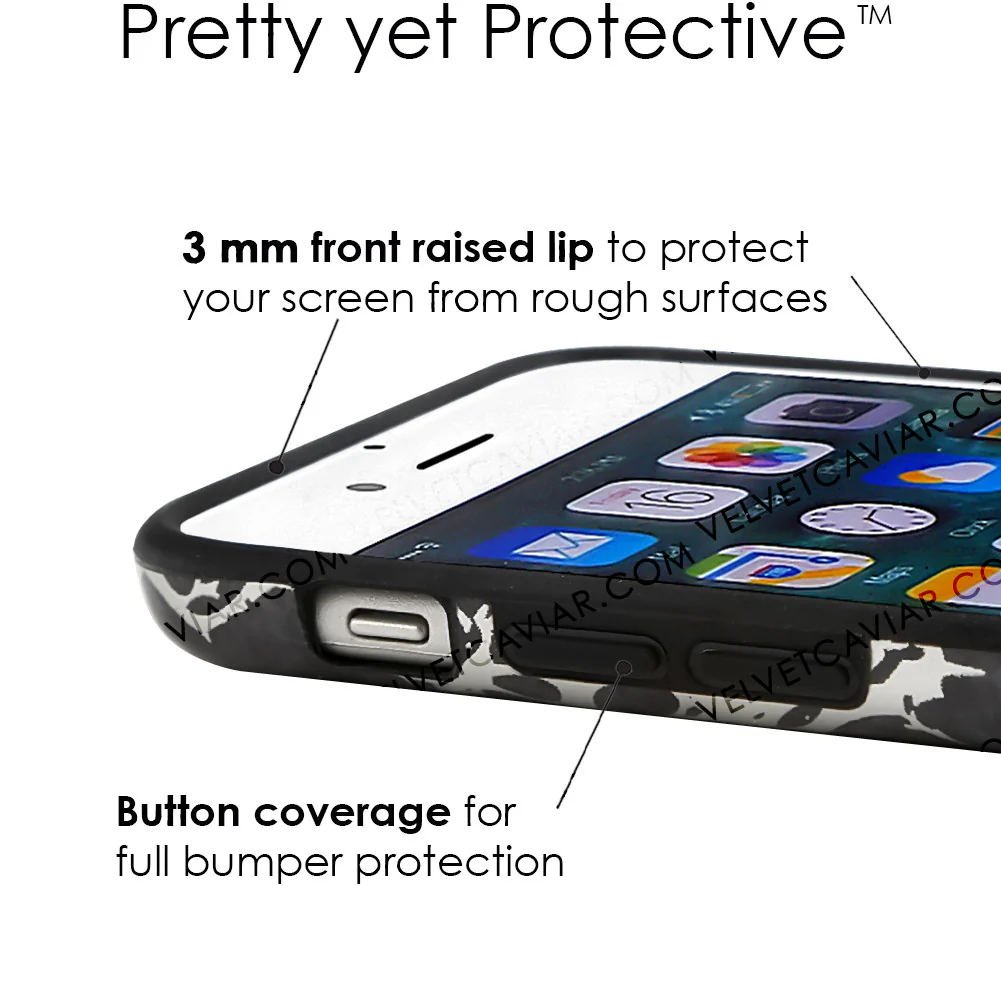 Black Marble Silver Chrome iPhone Case - Image 3