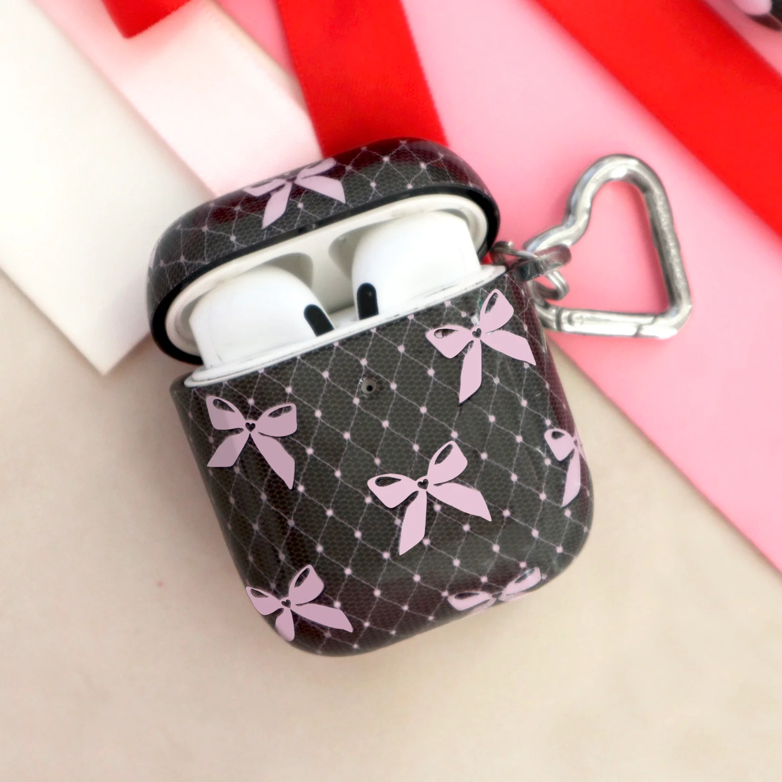 Lacy Pink Bows AirPod Case - Image 2