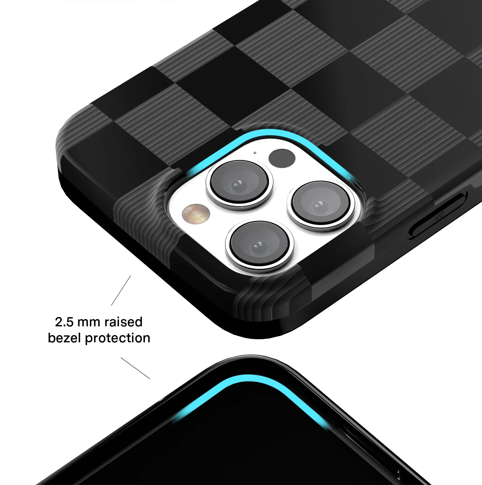 Noir Vibe Checkered iPhone Case - Image 2