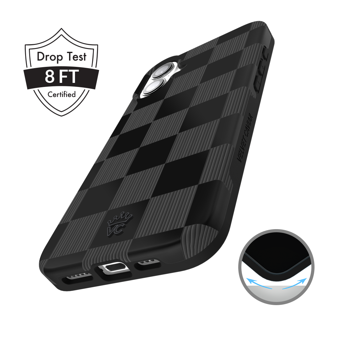 Noir Vibe Checkered iPhone Case - Image 99