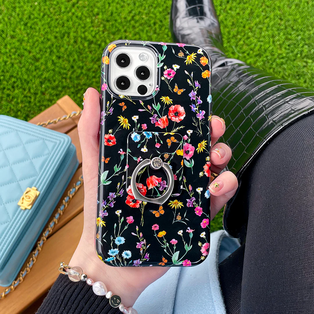 Black Wildflower iPhone Case - Image 50