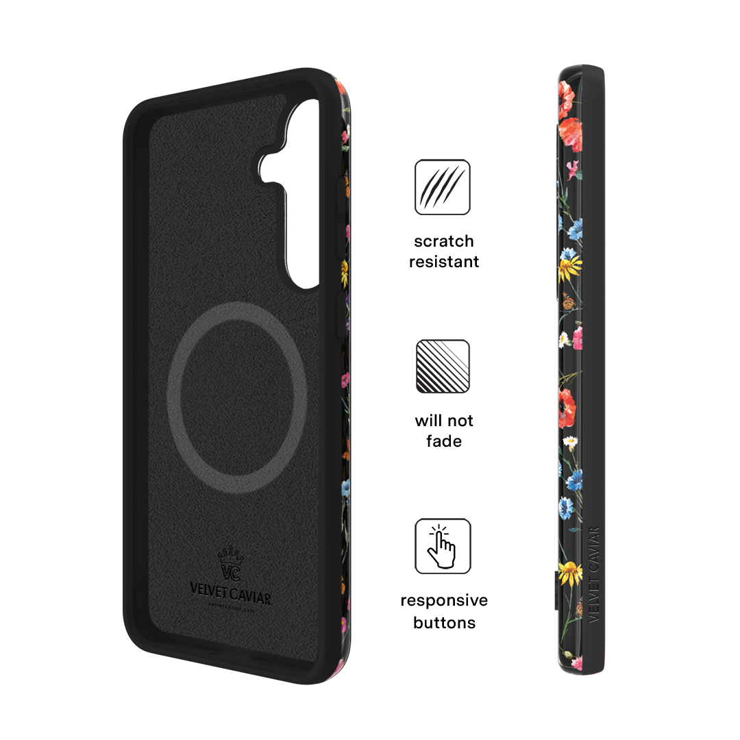 Black Wildflower Samsung Case - Image 136