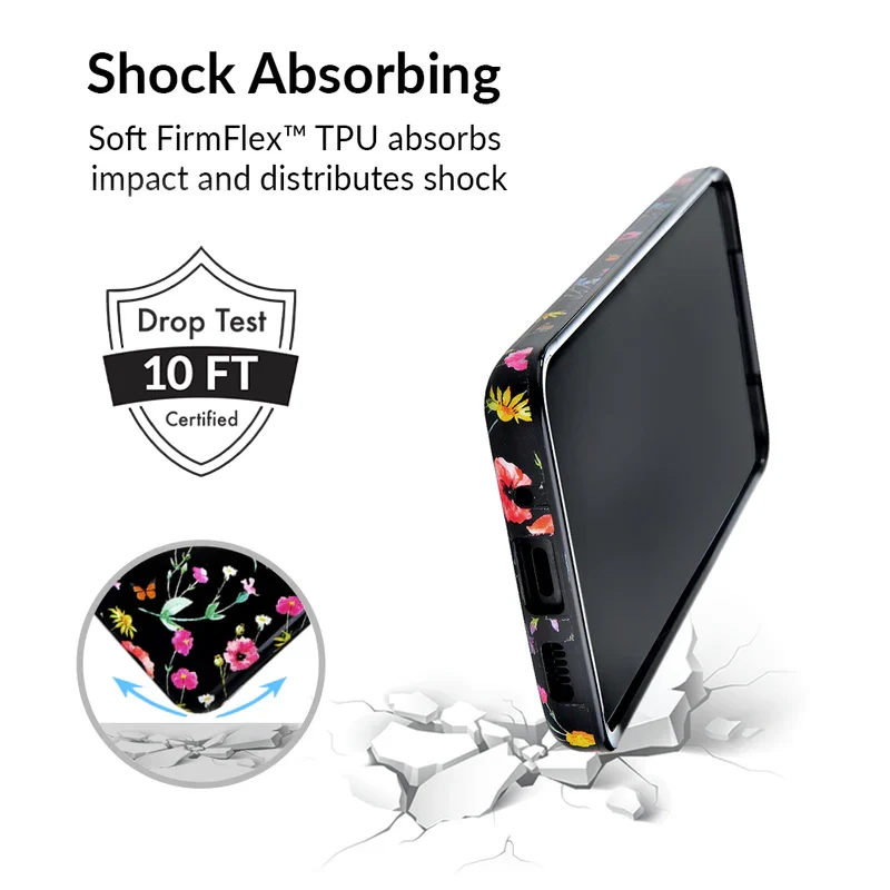 Black Wildflower Samsung Case - Image 65