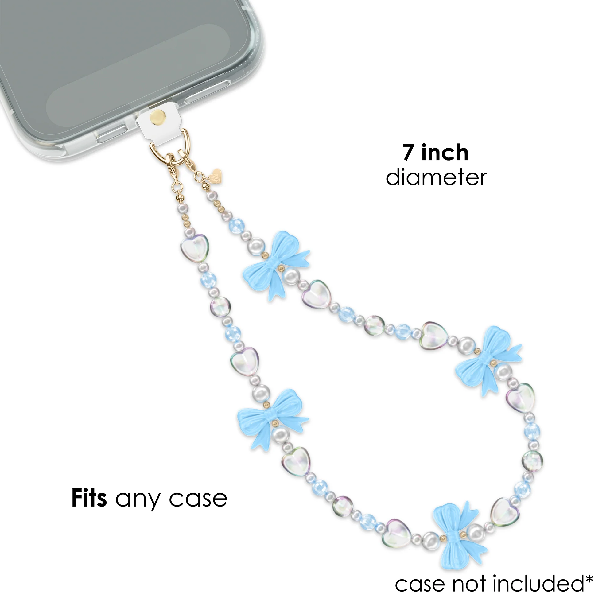 French Blue Bow Phone Charm - Image 3