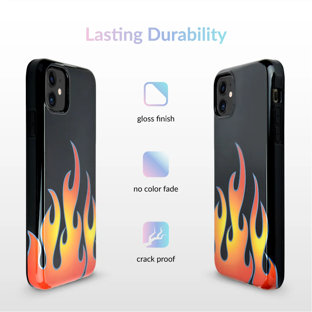 Blue Chrome Flames iPhone Case - Image 73