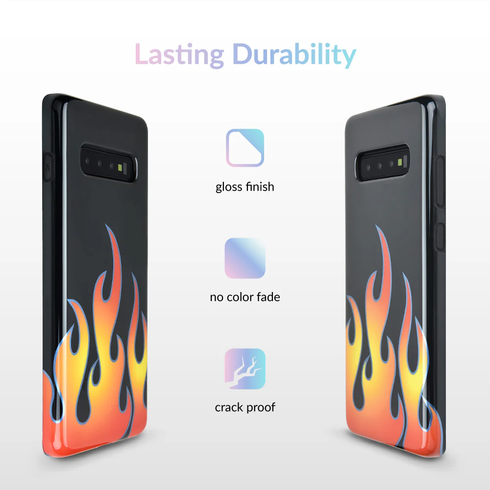 Blue Chrome Flames Samsung Galaxy Case - Image 16