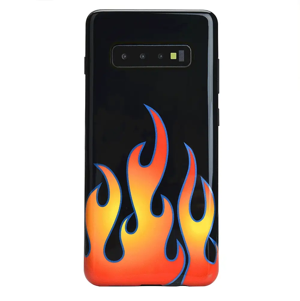 Blue Chrome Flames Samsung Galaxy Case - Image 18