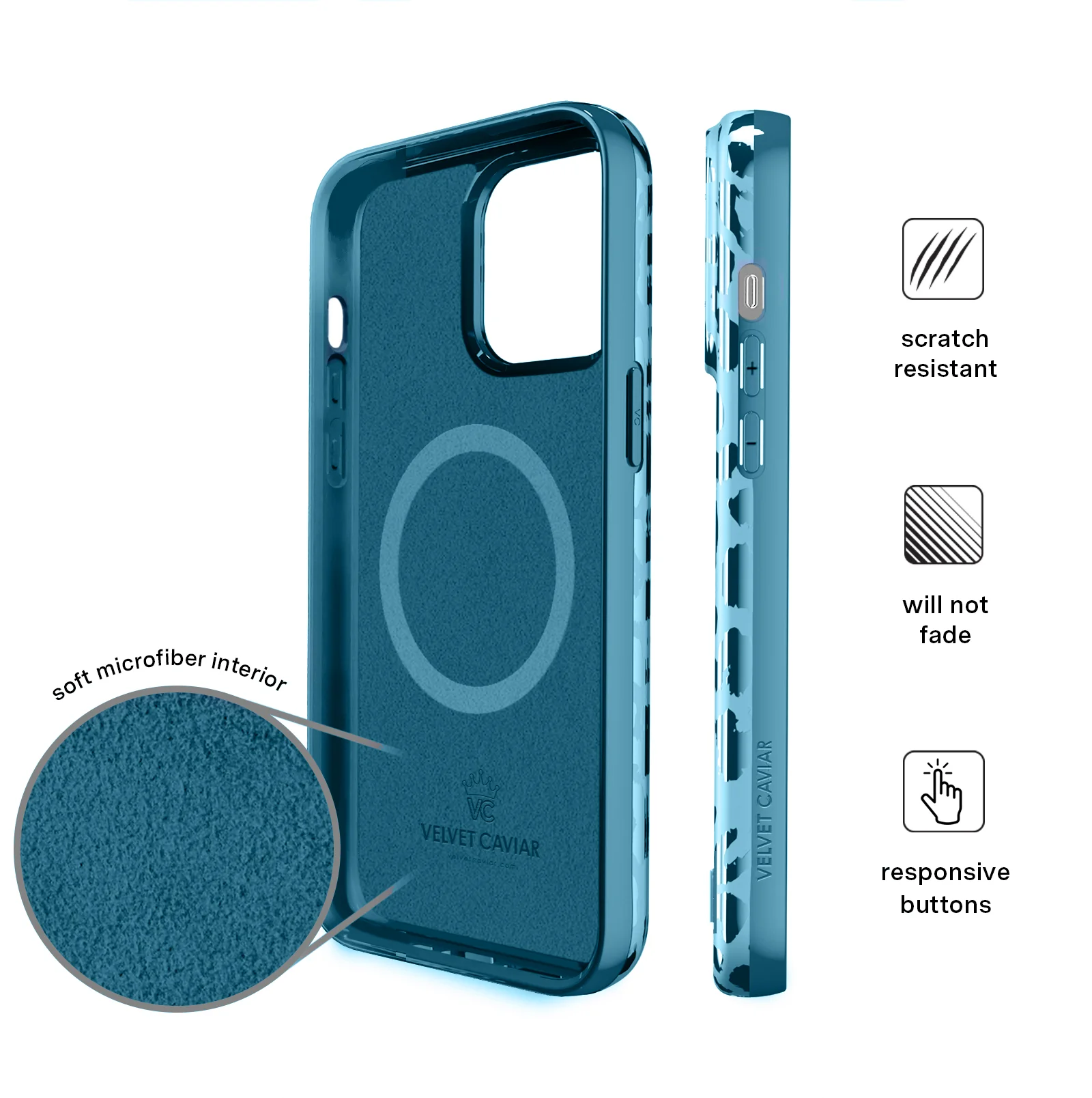 Blue Sapphire Leopard iPhone Case - Image 102