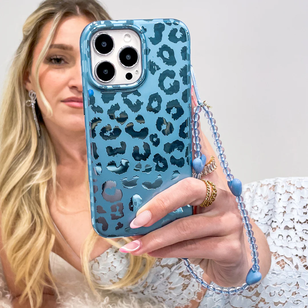 Blue Sapphire Leopard iPhone Case - Image 26