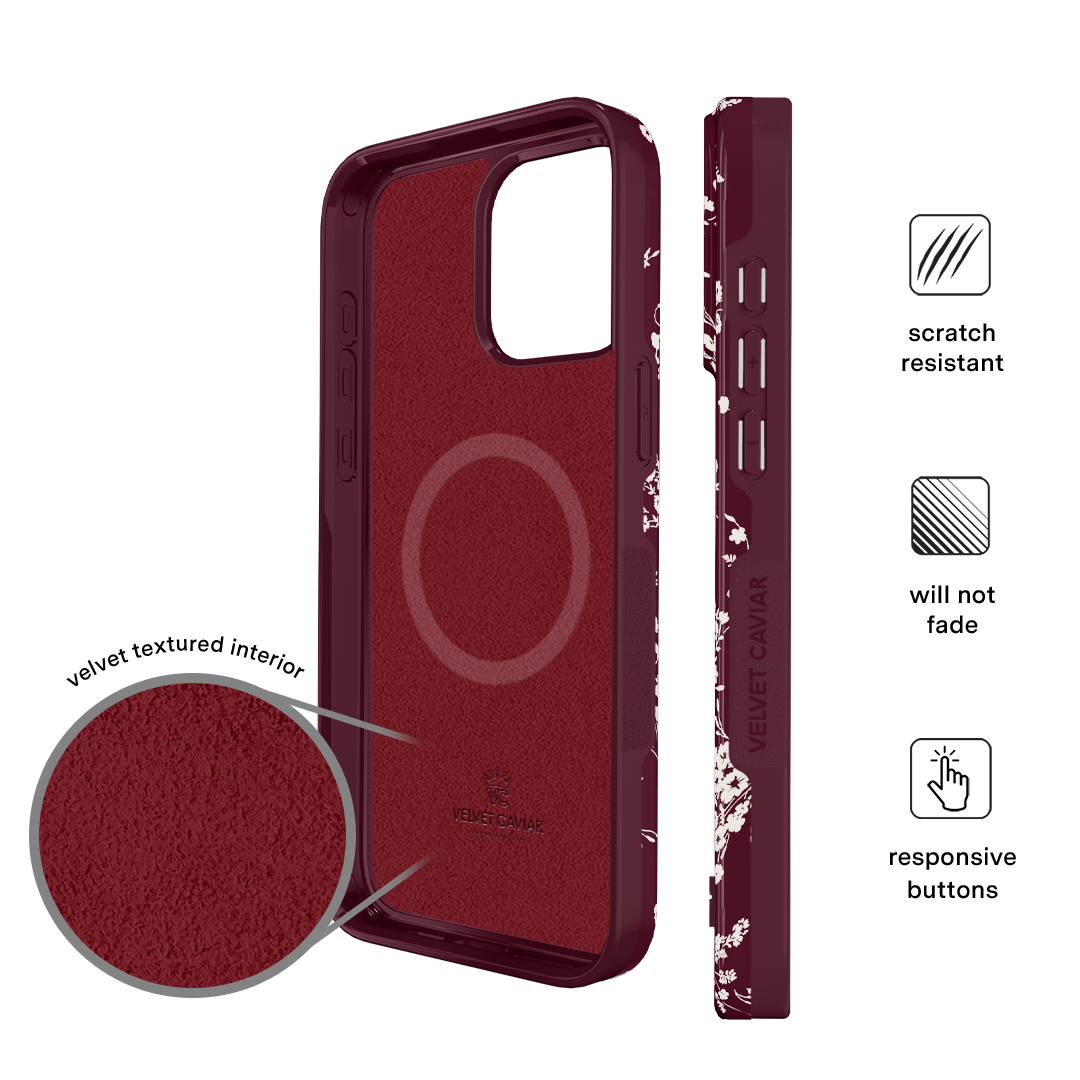French Burgundy Floral iPhone Case - Image 30