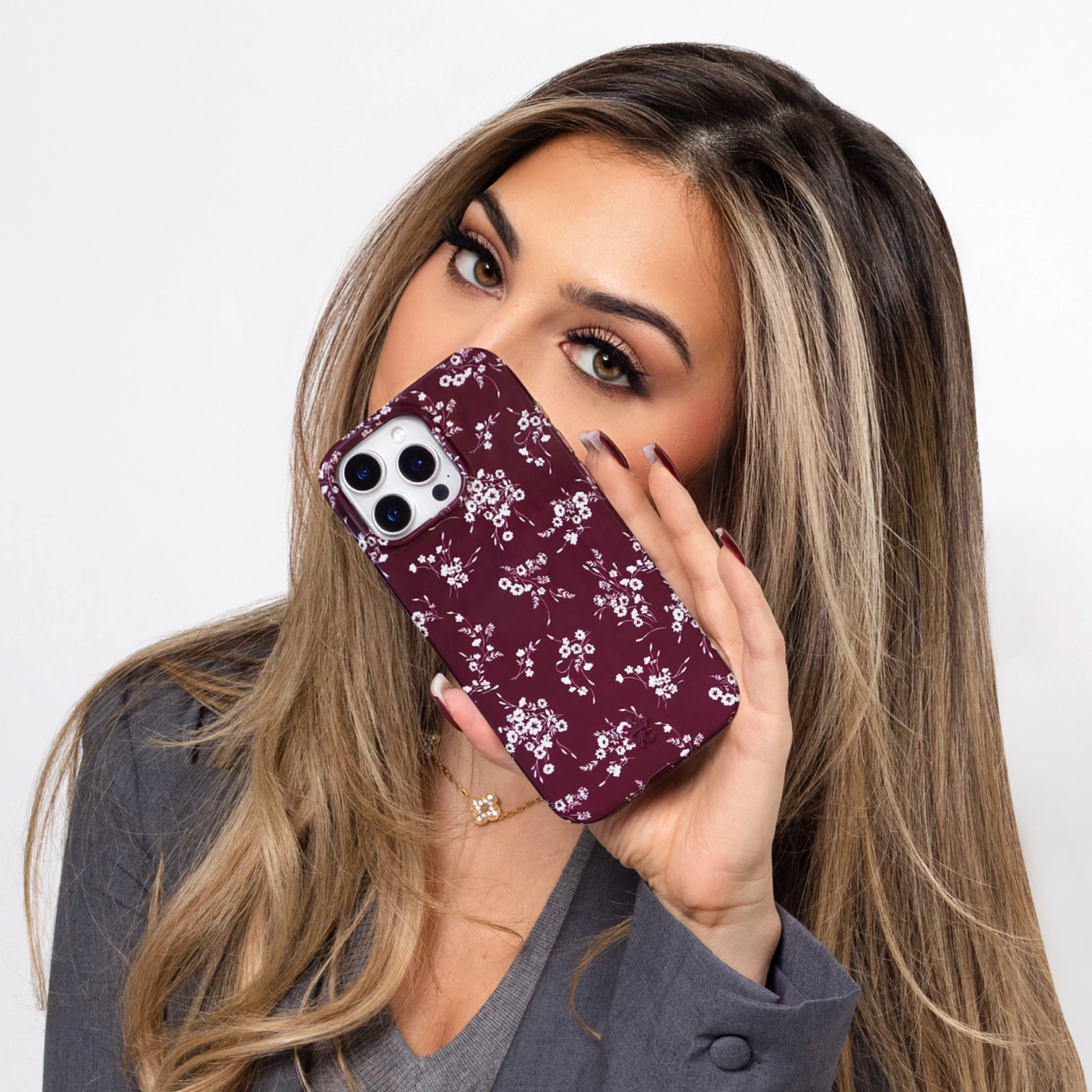 French Burgundy Floral iPhone Case - Image 74