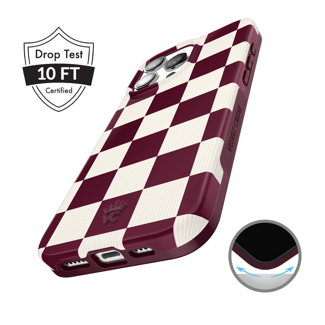 Burgundy Vibe Check iPhone Case - Image 11