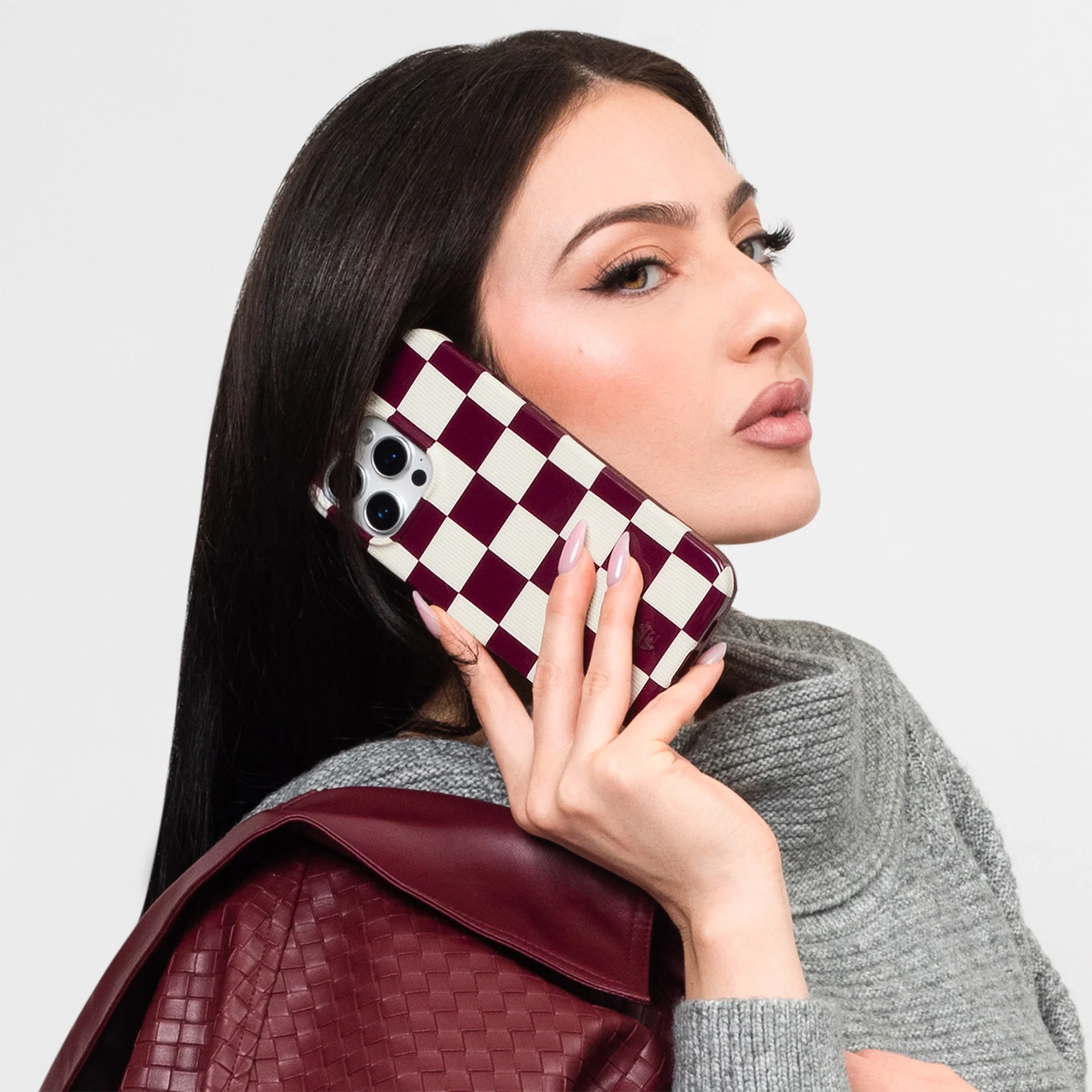 Burgundy Vibe Check iPhone Case - Image 26