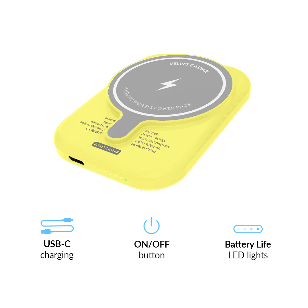 Butter Yellow Portable MagSafe Charger Power Pack - Image 6