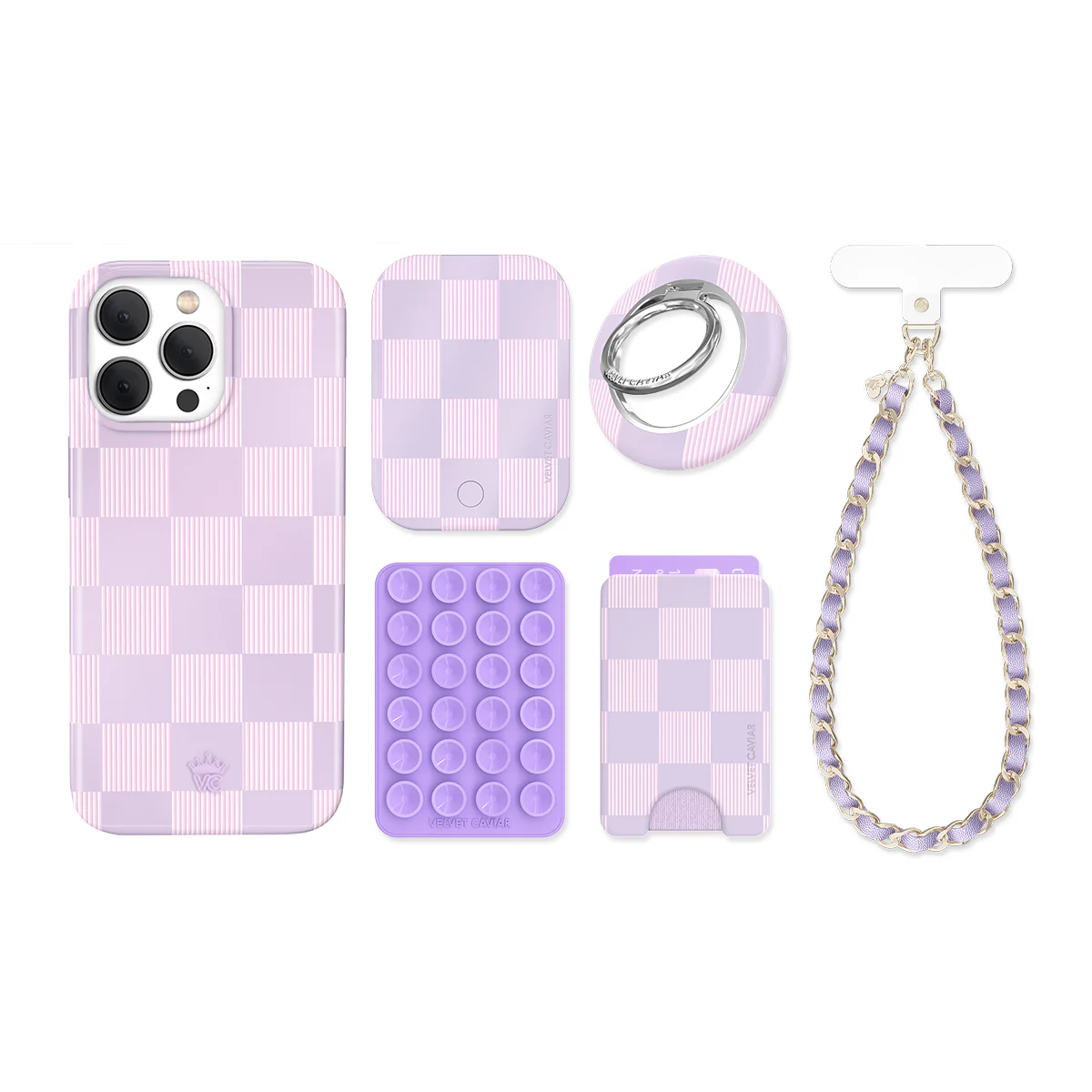 Lilac Vibe Checkered iPhone Bundle Set - Image 15