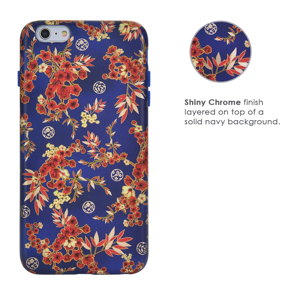 Cherry Blossom Floral Chrome iPhone Case - Image 46