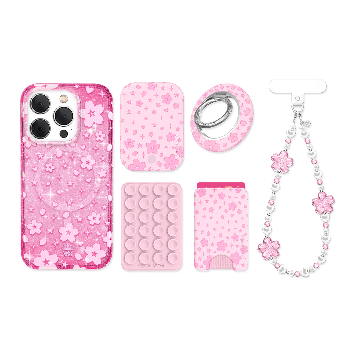 Cherry Blossom Glitter iPhone Bundle Set - Image 12