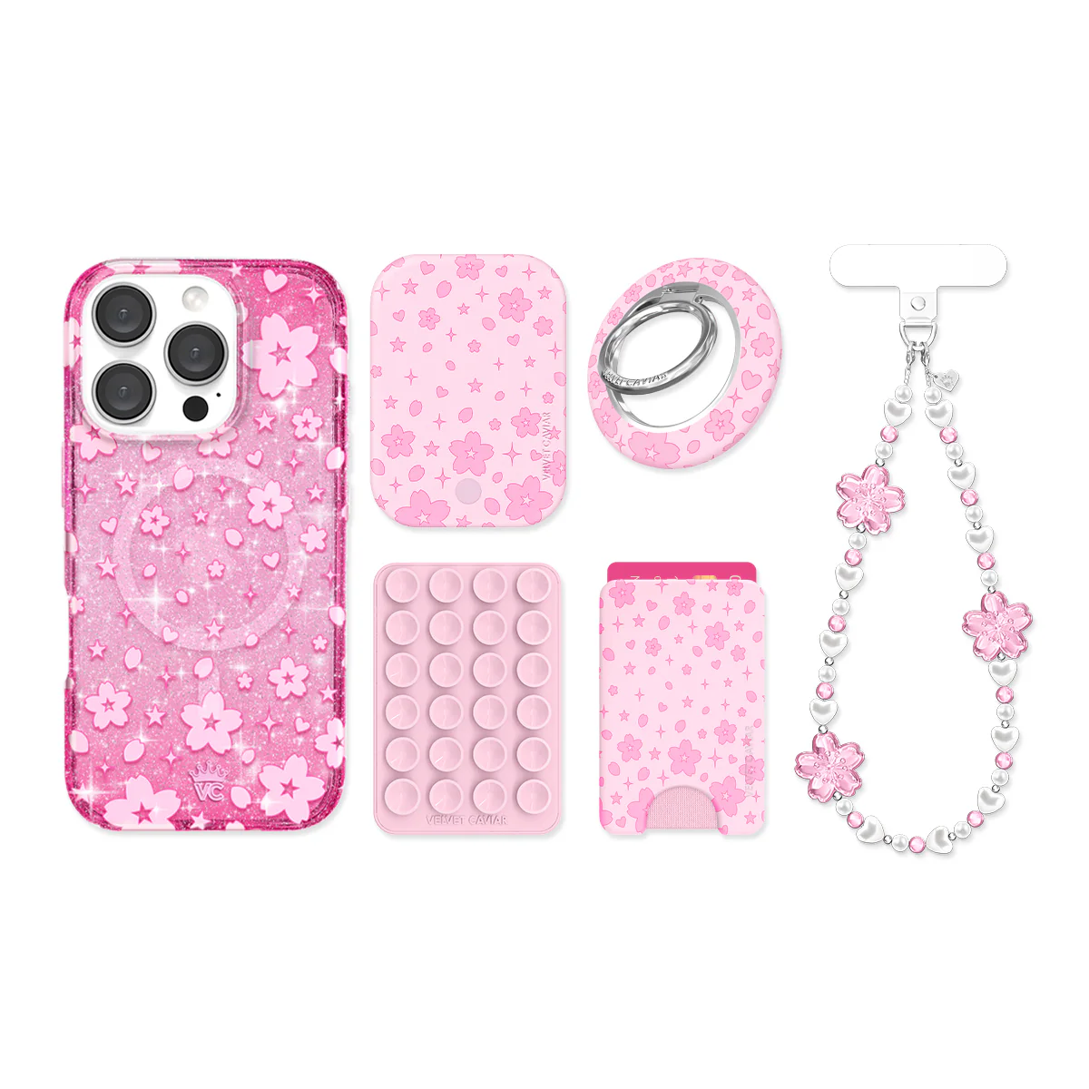 Cherry Blossom Glitter iPhone Bundle Set - Image 8
