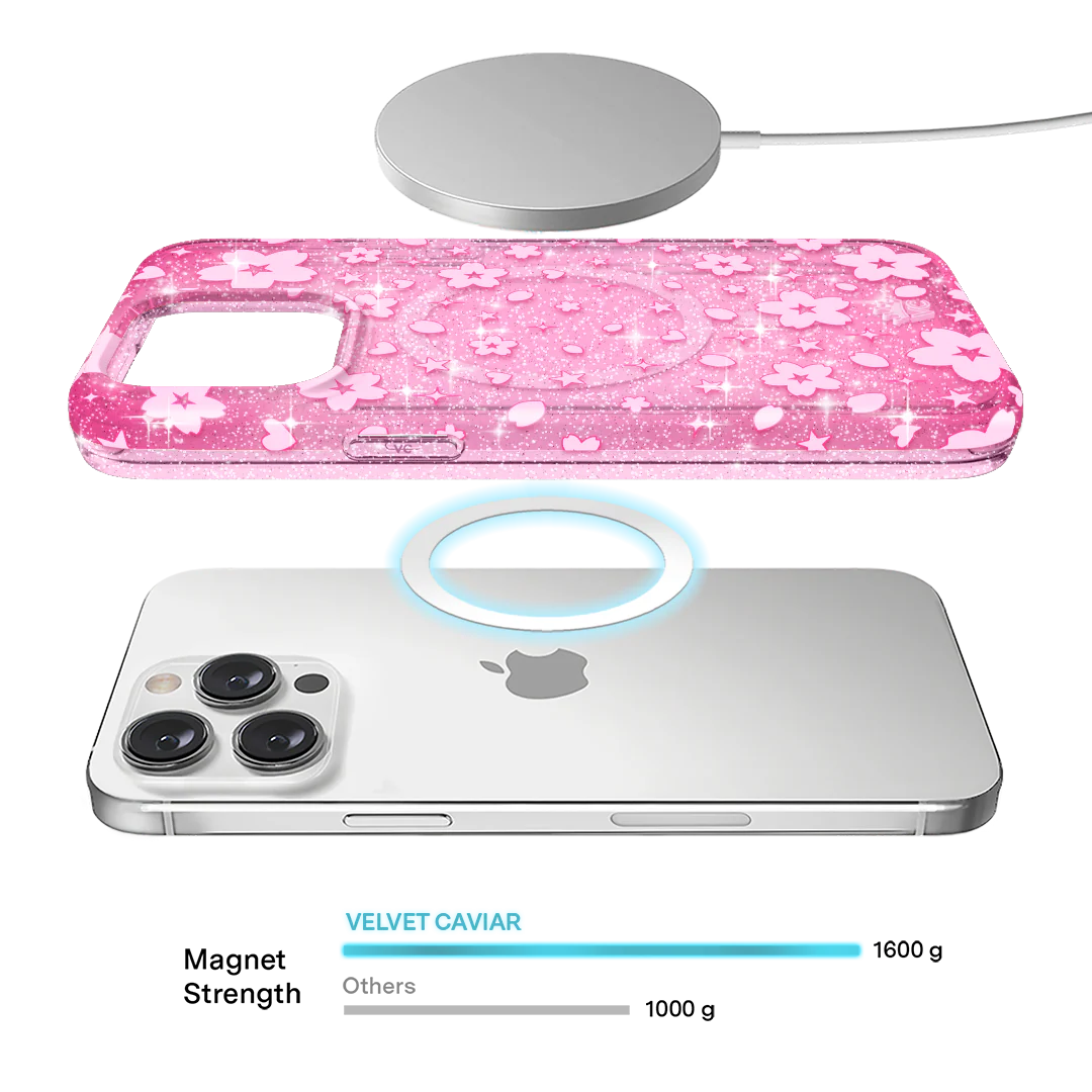 Cherry Blossom Glitter iPhone Case - Image 33