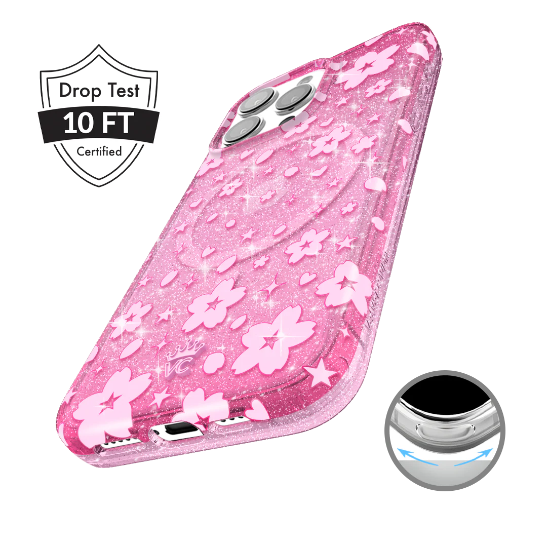 Cherry Blossom Glitter iPhone Case - Image 34