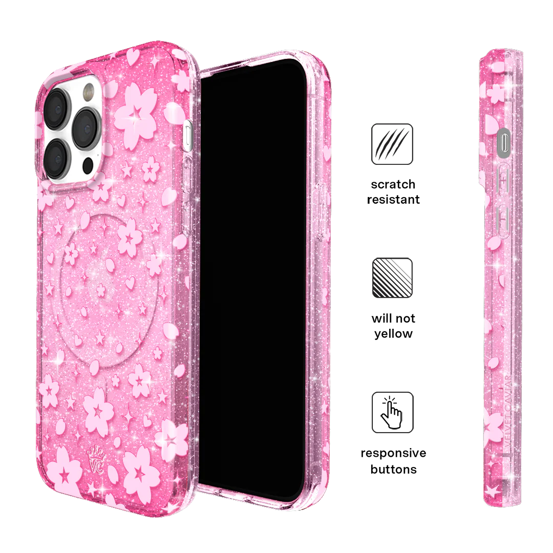 Cherry Blossom Glitter iPhone Case - Image 55