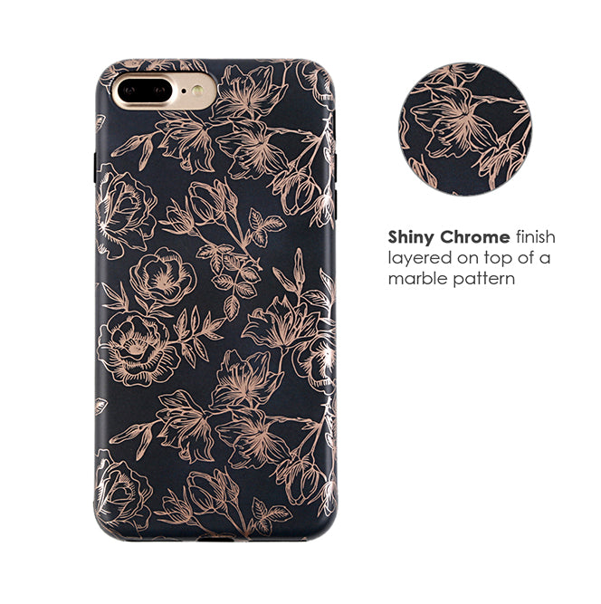 Floral Rose Gold Chrome iPhone Case - Image 30