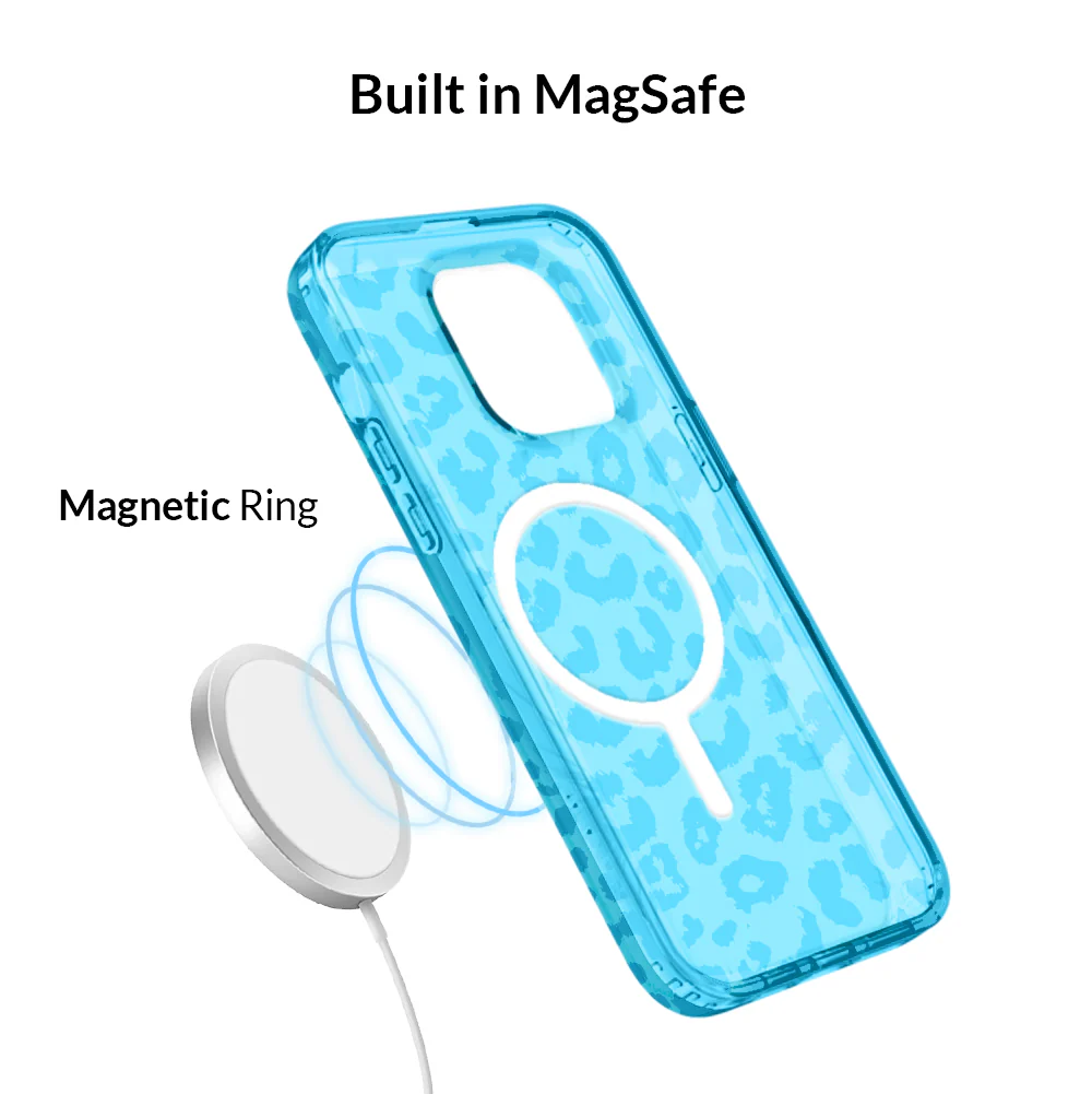 Aqua Blue Leopard iPhone Case - Image 12