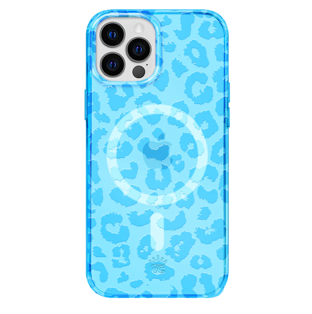 Aqua Blue Leopard iPhone Case - Image 43