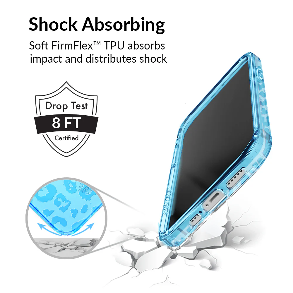 Aqua Blue Leopard iPhone Case - Image 52