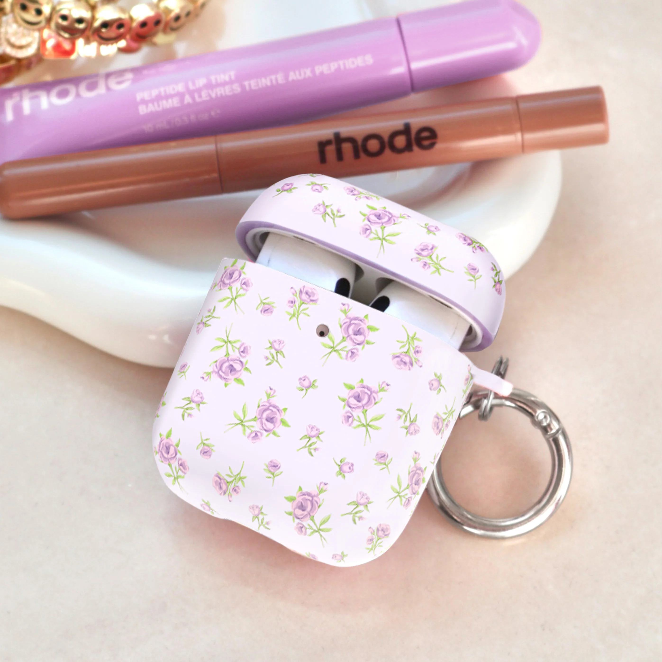 Dainty Lilac Floral AirPod Case - Image 12