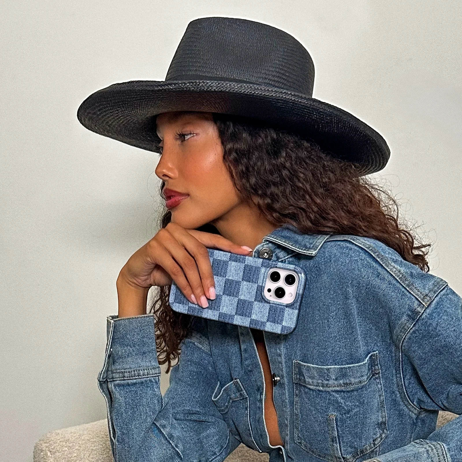 Denim Vibe Checkered iPhone Case - Image 74