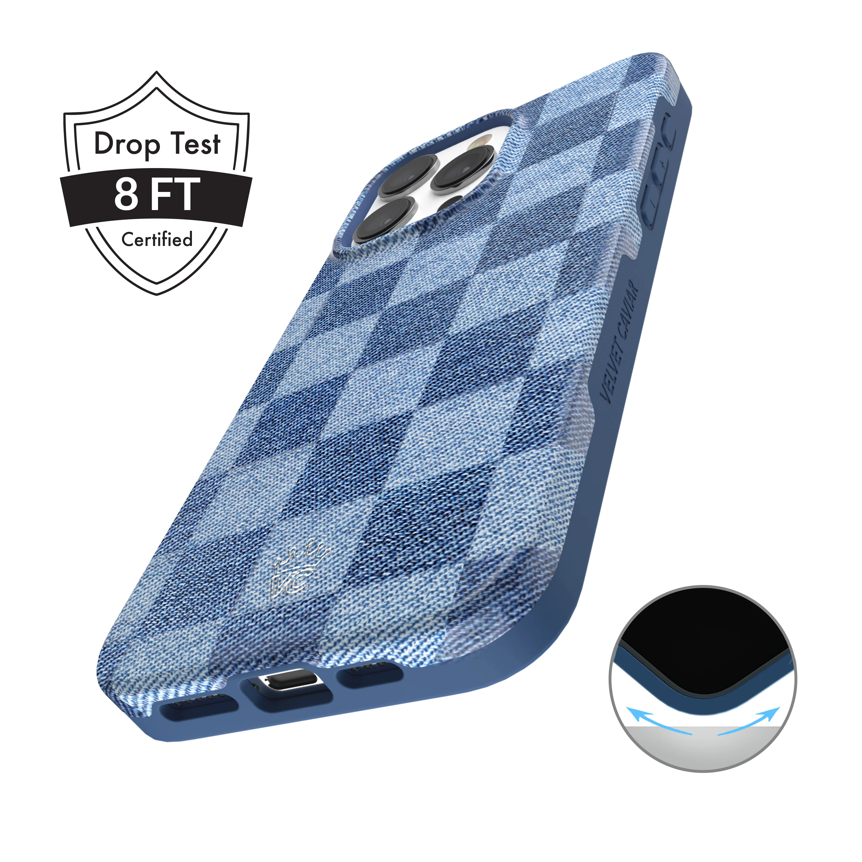 Denim Vibe Checkered iPhone Case - Image 83