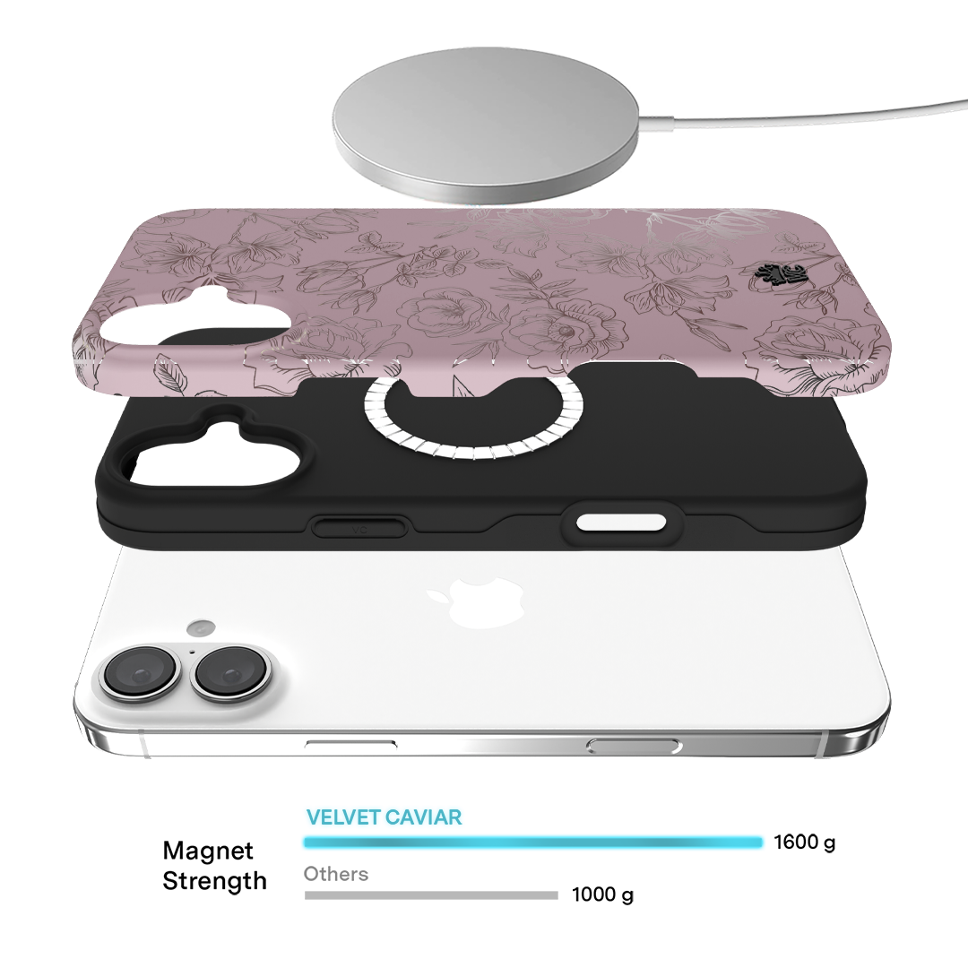 Dusty Rose Chrome Floral iPhone Case - Image 155