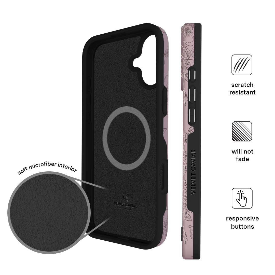 Dusty Rose Chrome Floral iPhone Case - Image 162